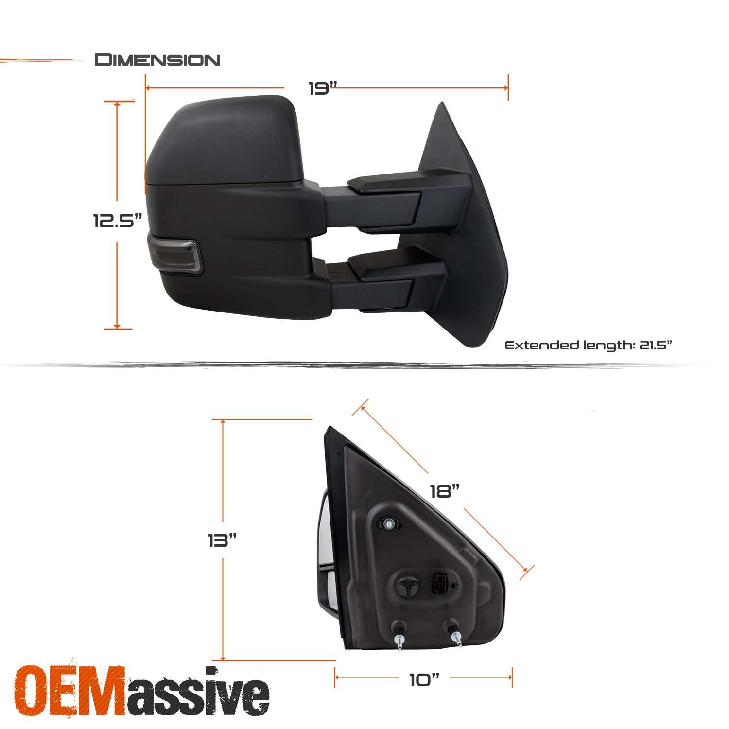 Fit 20072014 Ford F150 Pickup Extendable Power Heat LED Puddle Towing Mirror eBay